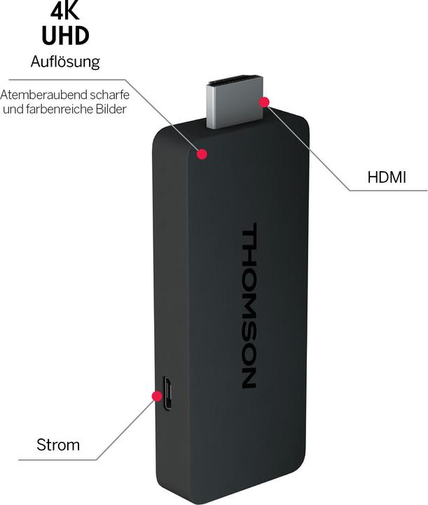Productafbeelding Thomson USB-stick voor reisstreaming: 4K UHD, Google TV (8 GB, Android 12)