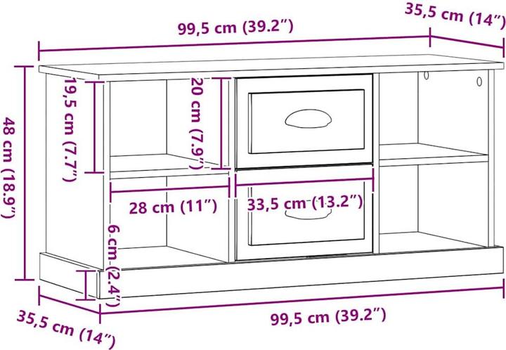 Actual product image vidaXL TV-Schränk (35.50 x 99.50 x 48 cm)