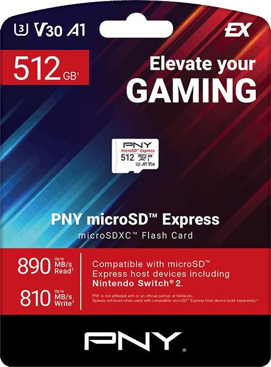 Productafbeelding PNY SD MicroSD 512GB microSD Express (512 GB, microSD Express, microSDXC, U3, UHS-I)