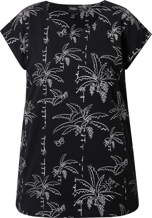 Immagine prodotto Ulla Popken Top dal taglio squadrato e smanicato con palme e scollo a tunica (60)