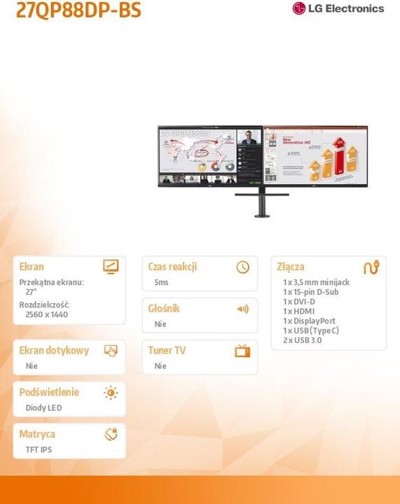 Produktbild LG 27QP88DP-BS (2560 x 1440 Pixel, 27")