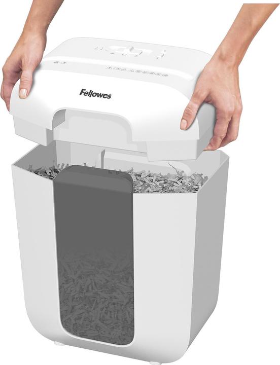 Actual product image Fellowes Powershred LX50 document shredder with particle cut P-4, 4 x 37 mm, up to 9 sheets, white (Particle cut)