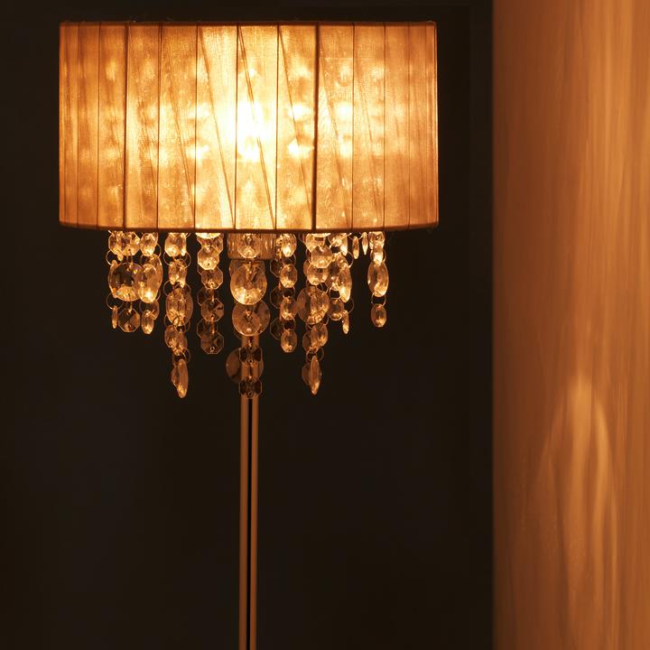 Image du produit Relaxdays Lampe de table, abat-jour en organza (E14)