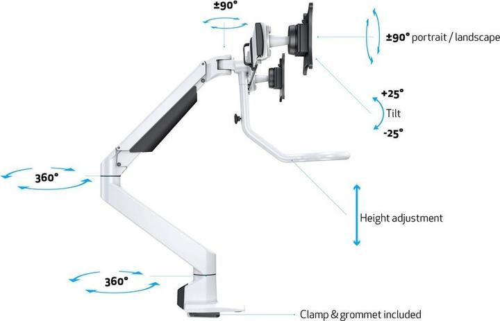 Image du produit Multibrackets MB Support de table Duo Crossbar (Tables, 28")