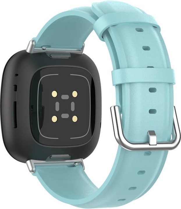 Produktbild Cover-Discount Fitbit Versa / Sense - Lederarmband hellblau (Kunstleder, Versa 3, Sense)