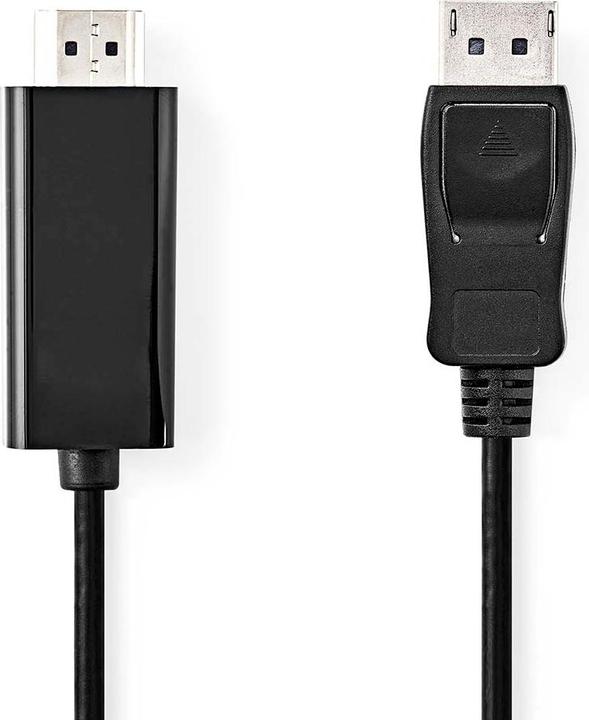 Produktbild JTI Displayport-Kabel | DisplayPort-Stecker | HDMI-Anschluss | 4K@30Hz | Vernickelt | 1,00 m | Rund | P (1 m)