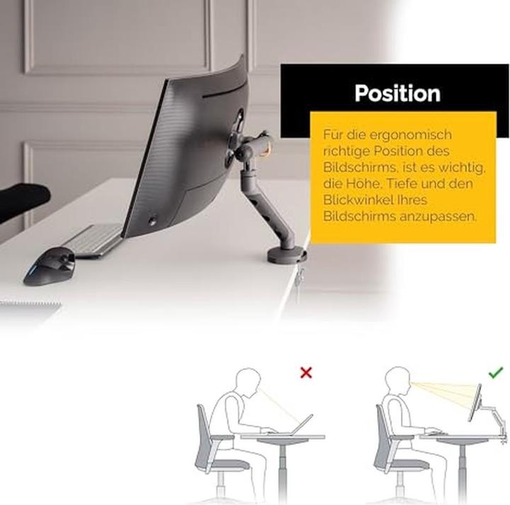 Actual product image Bakker Elkhuizen BNEBFDW BAKKER BE Flexible monitor arm (Table, 35", 10 kg)