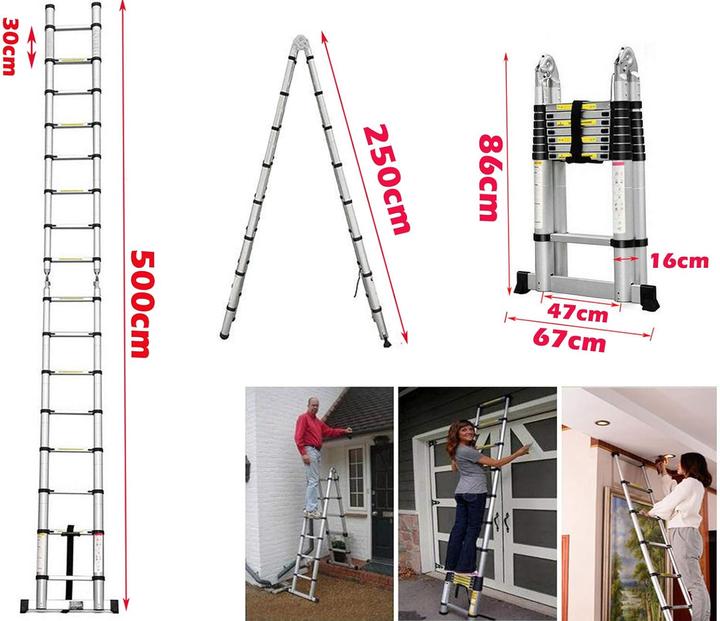 Produktbild Day Plus Teleskopleiter mit Stabilisator (Teleskopleiter, 500 cm)