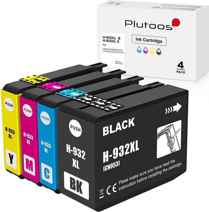 Produktbild Plutoos HP 932XL 933XL Patronen XXL kompatibel, 4er Farbset (C, M, Y, BK)