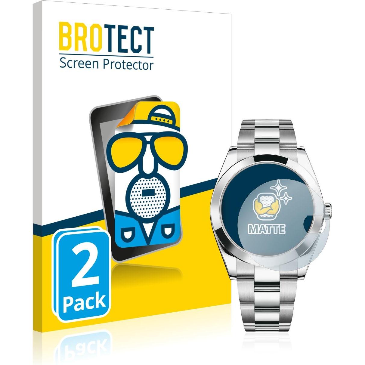 BROTECT Entspiegelungs-Schutzfolie Displayschutz Matt, Smartwatch Schutzfolie, Grau