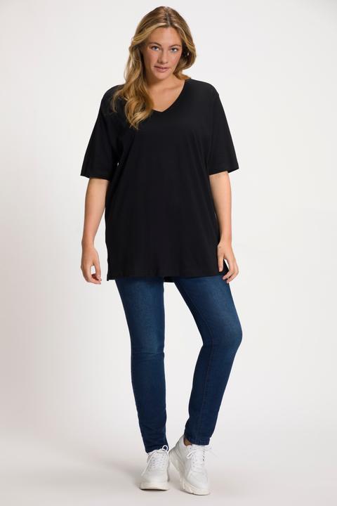 Actual product image Ulla Popken Basic V-Neck Relaxed Fit Short Sleeve Tee (42, 44)