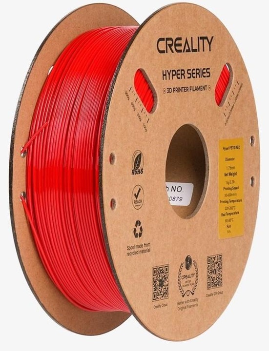 Produktbild Creality Filament PETG Hyper Rot, 1.75 mm, 1 kg (PETG, 1.75 mm, 1000 g, Rot)