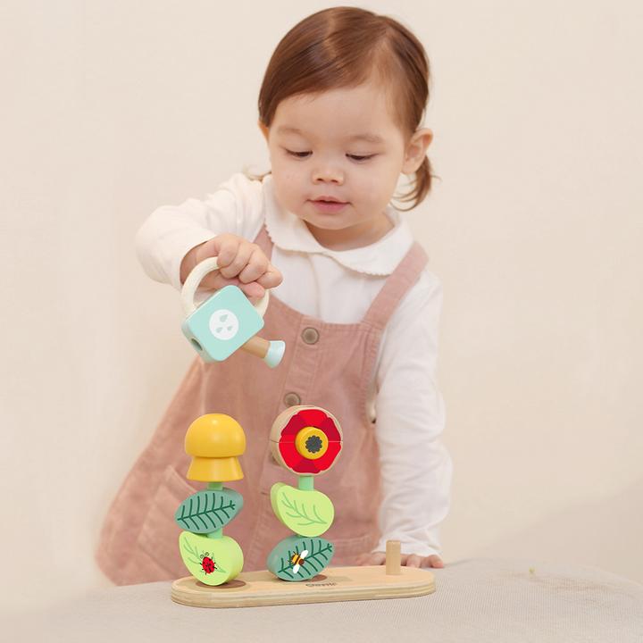 Immagine prodotto Classic World Puzzle di legno impilabile giardino fiorito, 11 pezzi.