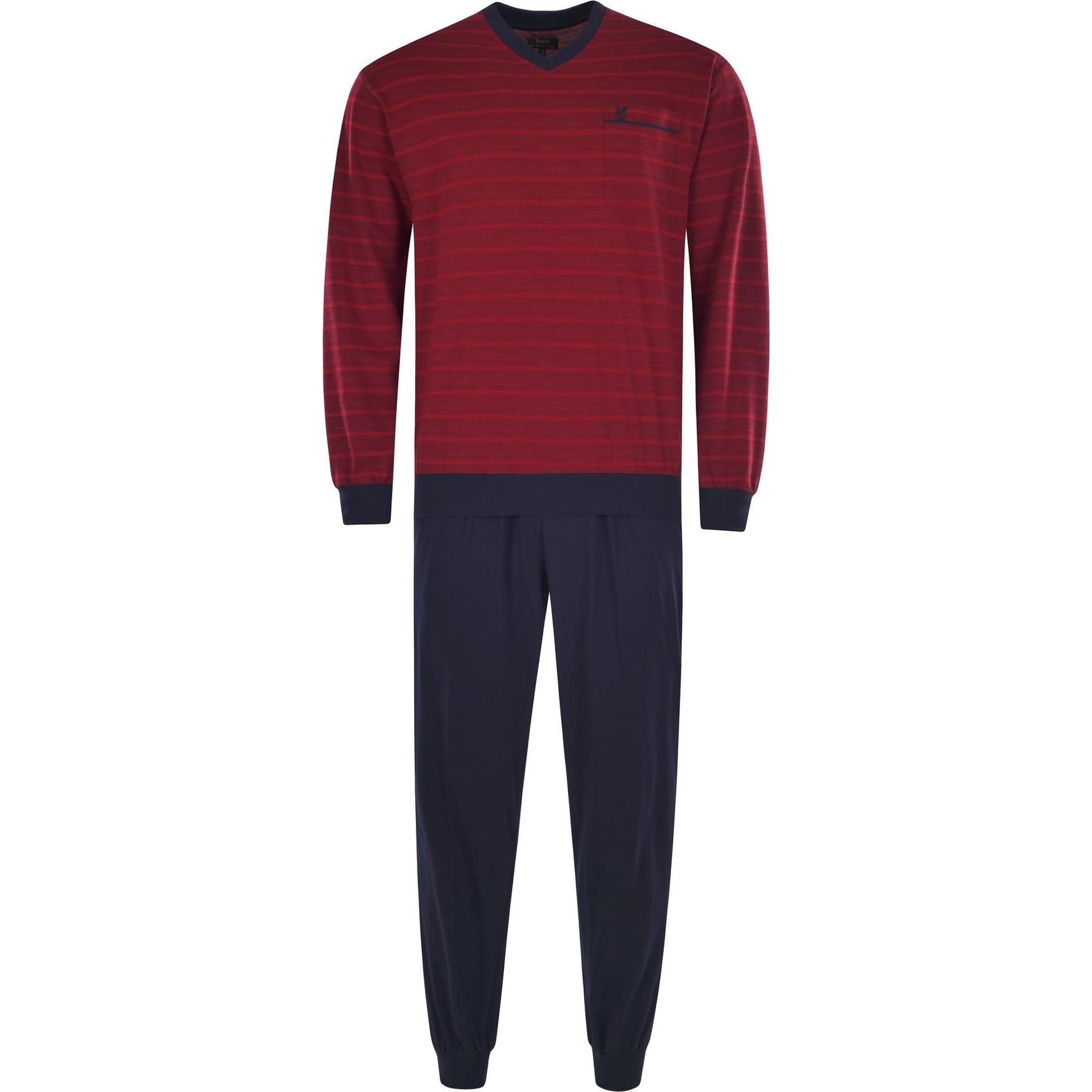 Hajo, Herren, Pyjama, Pyjama Homewear Bequem sitzend - 16259, Rot, (S)