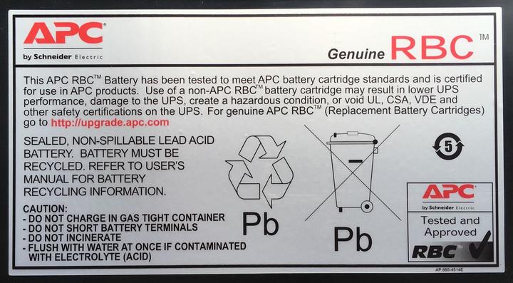 Actual product image APC RBC117 Replacement battery no. 117
