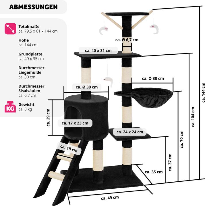 Actual product image tectake Dominik (144 cm, Black)