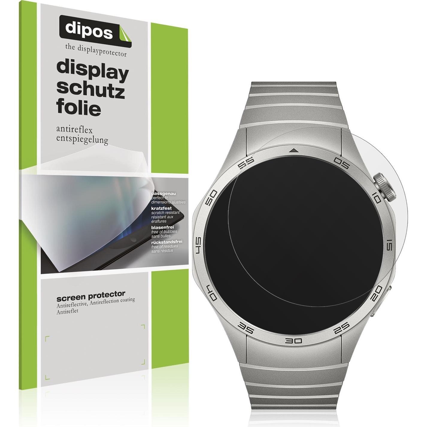 Dipos Displayschutzfolie Antireflex, Smartwatch Schutzfolie, Transparent