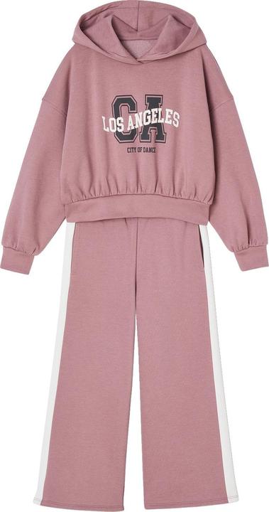 Produktbild Vertbaudet Mädchen-Set: Kapuzensweatshirt & Flared-Joggpants (140)