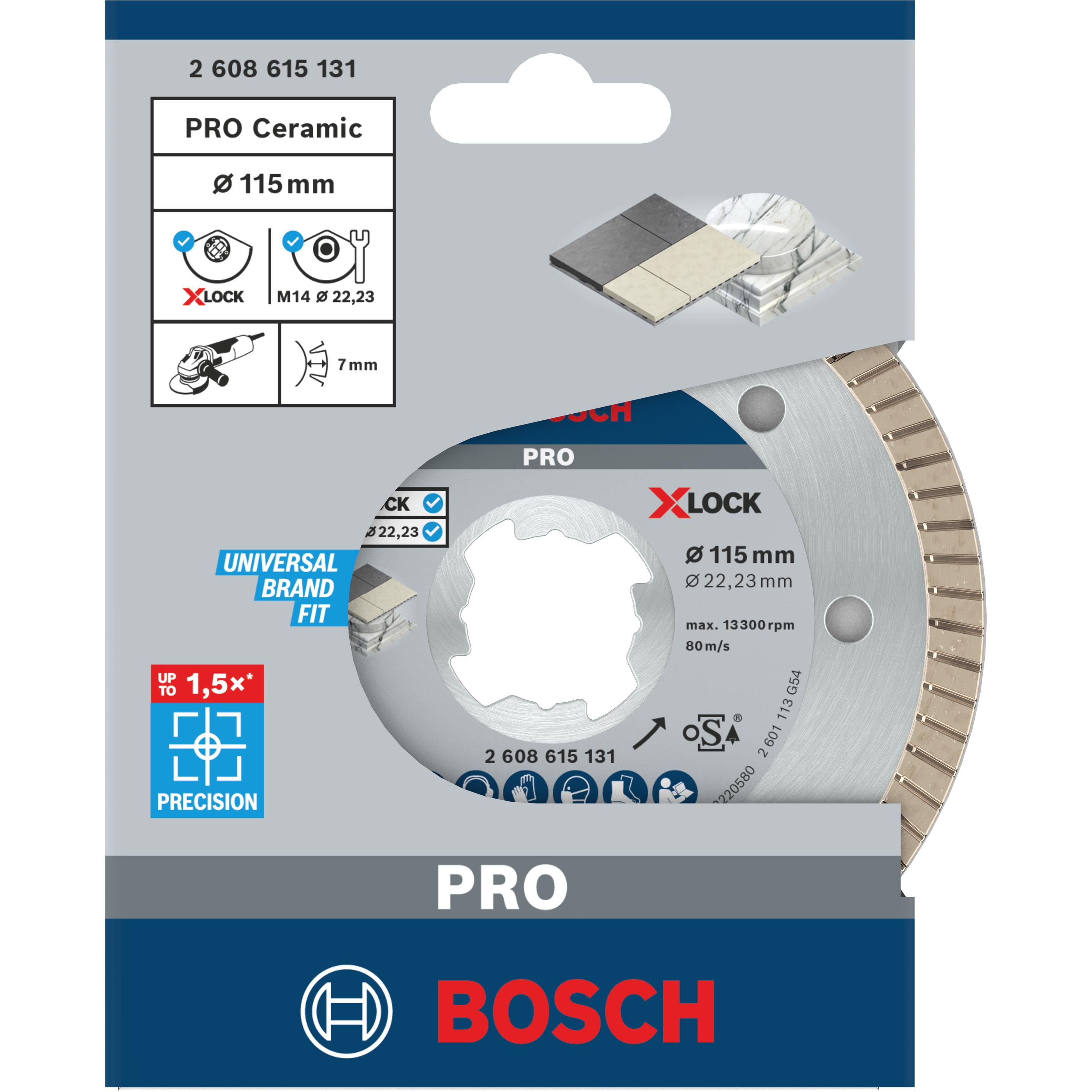 Thumbnail - Bosch Professional Zubehör, Sägeblatt, PRO Ceramic X-Lock Diamanttrennscheibe, 115 x 22,23 mm, 22,23 mm