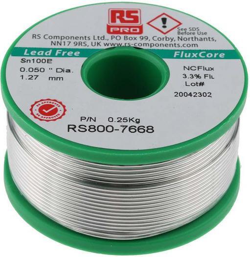 Produktbild RS PRO Lower cost Lead free solder, 1.2mm, 250g (Lötzinn)