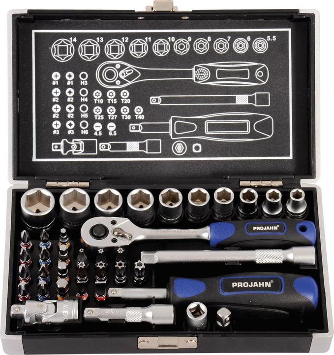 Produktbild Projahn 14' Steckschlüssel und Bit Box 38 tlg (1/4")