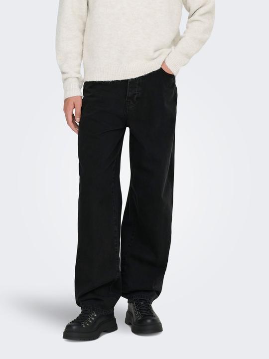 Actual product image Only & Sons ONSFIVE Mid Rise Baggy Fit Jeans Locker geschnitten (W29/L34)