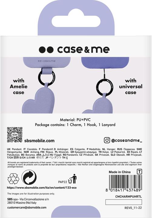 Image du produit SBS case&me Amelie Heart Eco Leather charm lavender (Chlorure de polyvinyle (PVC), Similicuir (PU))