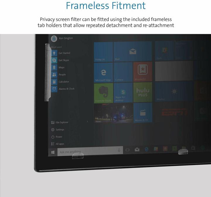 Actual product image Kensington Privacy filter - 2-fold, removable (23.80", 16:9)