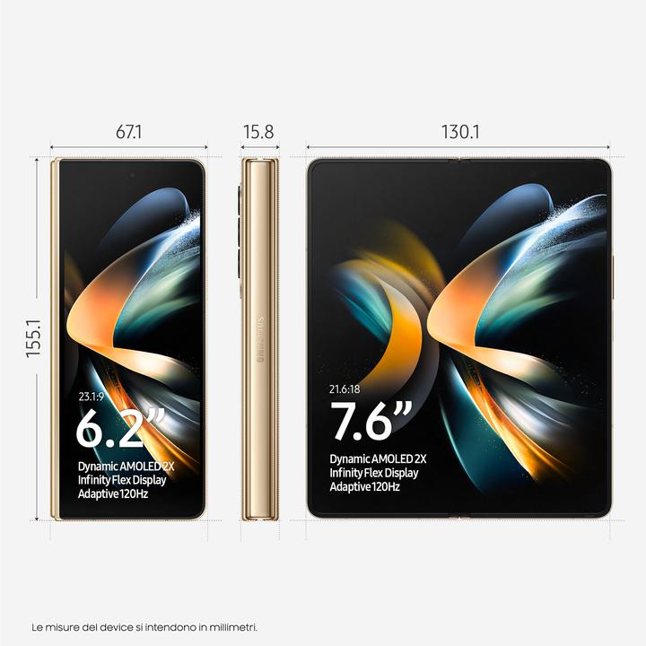 Actual product image Samsung Galaxy Z Fold4 (256 GB, Beige, 7.60", SIM + eSIM, 50 Mpx, 5G)