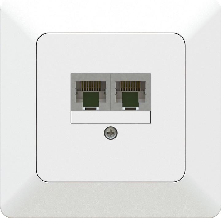 Actual product image Modino UP socket 2x RJ45 2x 4-pole