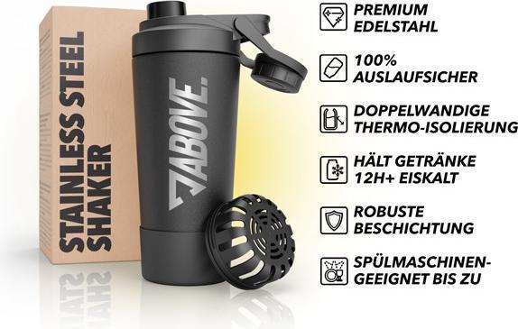 Actual product image Above . Edelstahl Protein Shaker (750ml) (0.75 l)