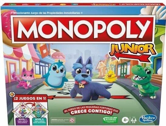 Produktbild Monopoly Junior, 2-seitiger Spielplan, 2 Spiele in einem, Spiel für jüngere Kinder, Kinders