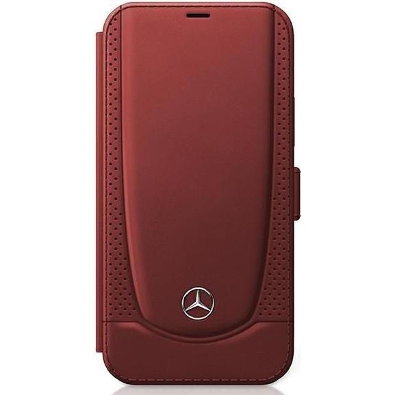 Thumbnail - Mercedes Book Case Perforated Leather für Apple iPhone 12 mini - red (Apple iPhone 12 mini), Smartphone Hülle, Rot