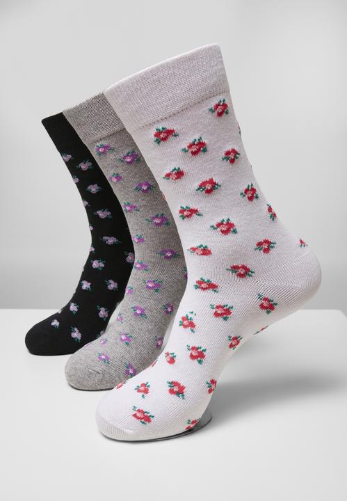 Immagine prodotto Urban Classics Calzini a fiori in filato riciclato 3-Pack (confezione da 3, 39 - 42)