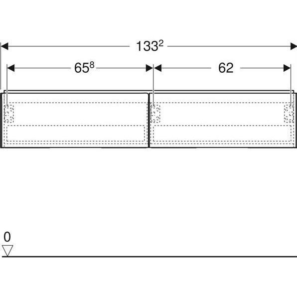 Thumbnail - Geberit, Waschbeckenunterschrank, ONE Unterschrank für Aufsatzwaschtisch, 2 Schubladen, 133,2x26,6x47cm, 505.076.00. (13...