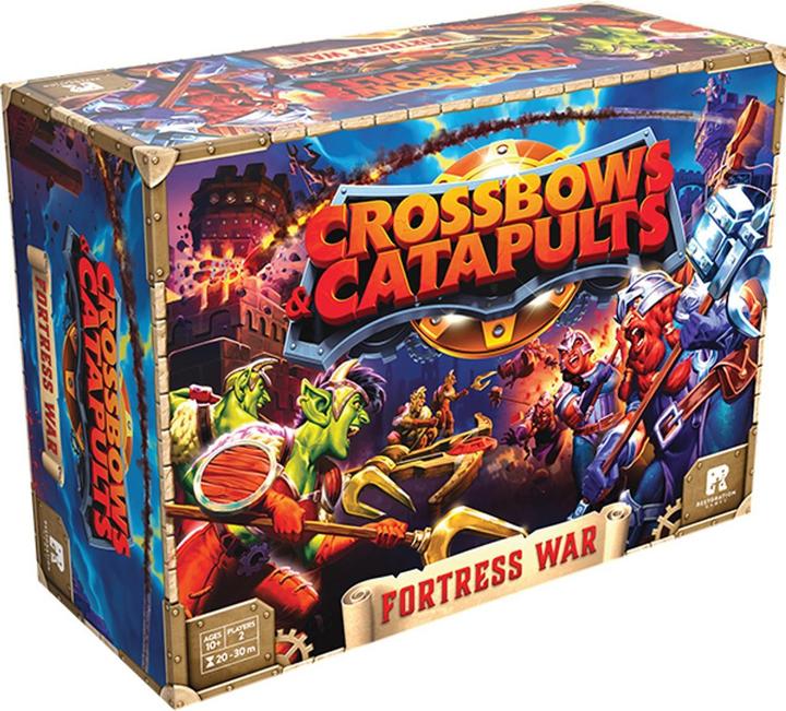 Restoration Games Crossbows and Catapults : Fortress War + extension Builder's Bounty et Weapons Cache (Multilingue)