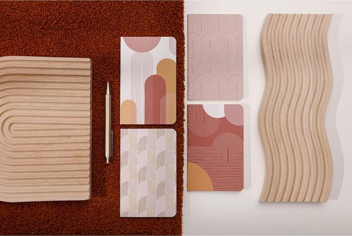 Actual product image Clairefontaine sewn notebook 64 lined pages terracotta (9 x 14 cm, Lined, Soft cover)