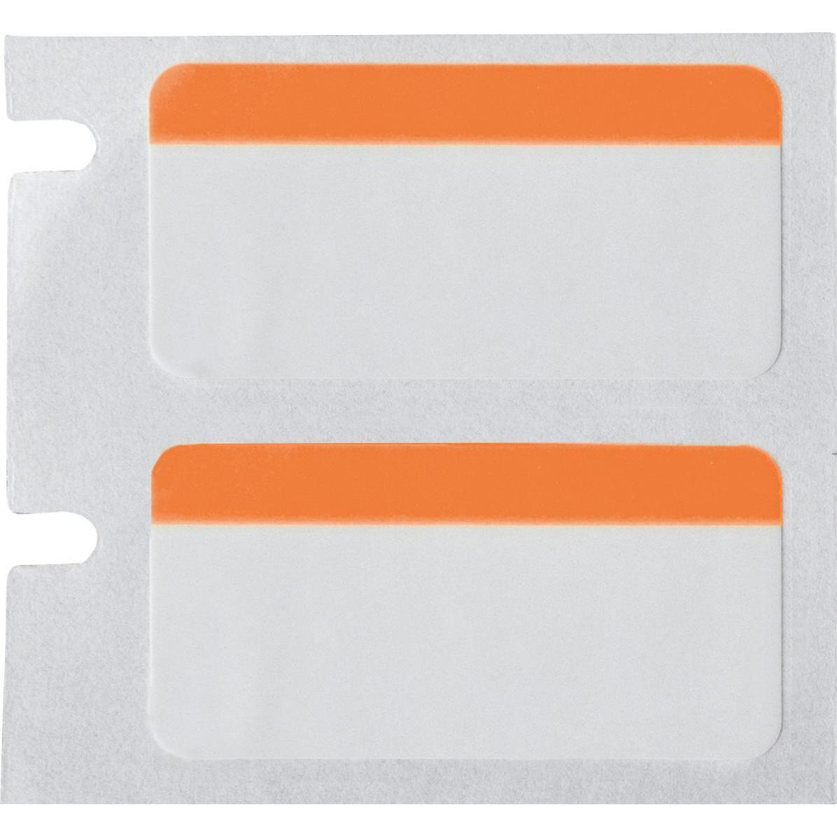 Brady, Etiketten, BPT-310-494-2.5-OR, Polyester, Weiss/Orange, glänzend, 25.40 x 12.70 mm, permanent (2500 E.)