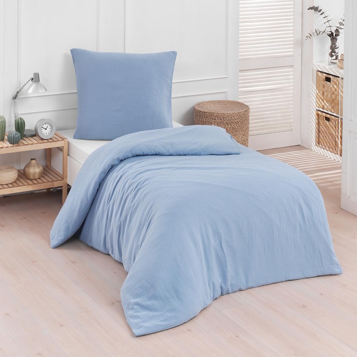 Actual product image Traumschlaf Muslin Uni (Duvet cover, 135x200 cm + 80x80 cm)