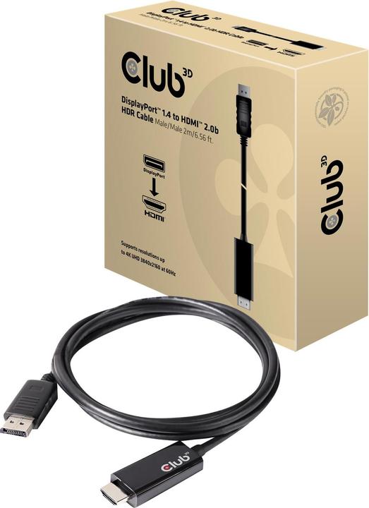 Produktbild Club 3D DisplayPort — HDMI (Typ A) (2 m, DisplayPort, HDMI)