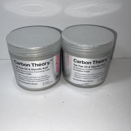 Produktbild Carbon Theory Tea Tree Oil & Glycolic Acid Breakout Control (Cleansing Pads) 60 pcs (Reinigungstücher Gesicht)