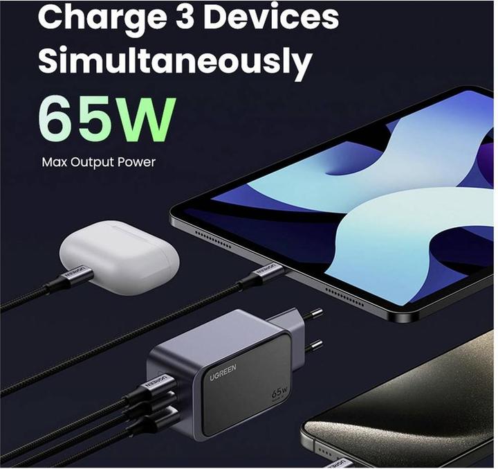Actual product image Ugreen Nexode S (65 W, 3 ports)
