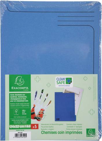 Produktbild Exacompta Aktenmappe Clean'Safe A4 X48122E blau 5 Stück (A4, 5 x)