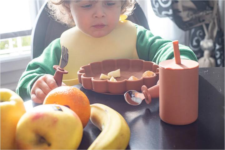 Actual product image Soina Cutlery set spoon & fork with silicone handle