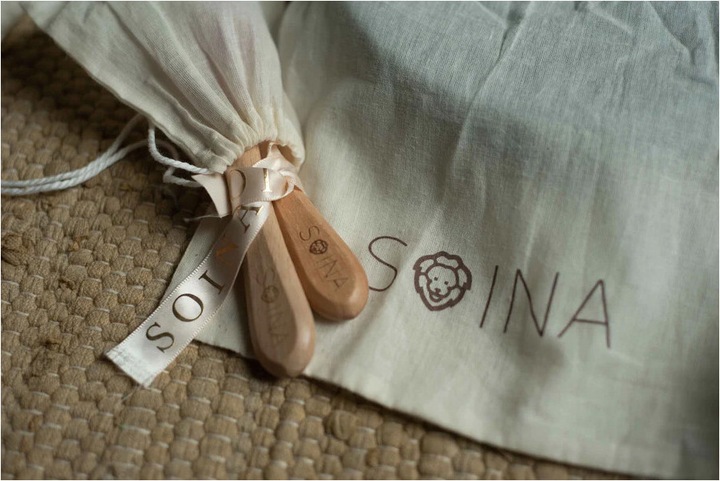 Actual product image Soina Silicone spoon set with bamboo handle