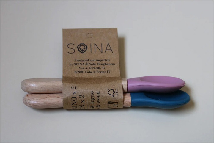 Immagine prodotto Soina Set di cucchiai in silicone con manico in bambù
