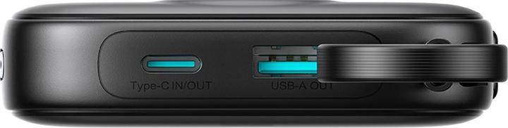 Productafbeelding Joyroom JR-PBF18 22.5W 10000mAh Powerbank with Built-in Lightning Cable + USB-C Cable 0.25 cm - Blac (10000 mAh, 22.50 W, 38.50 Wh)