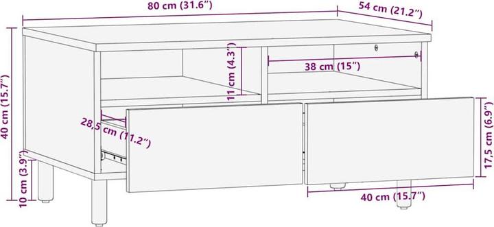 Actual product image VidaXL Coffee table (80 x 54 x 40 cm)