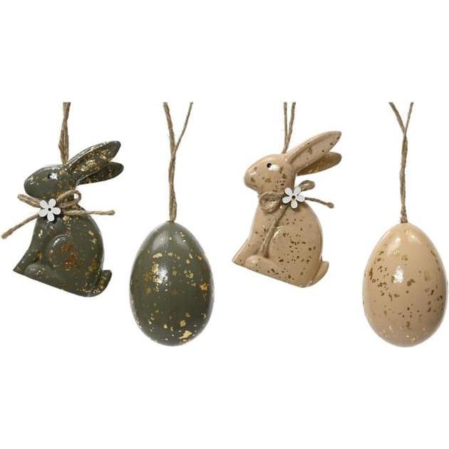 Decoris, Osterdeko, Dekohänger Ostern - mit gold - ca. 7,5 x 5,5 cm - 1 Stück (1 x)