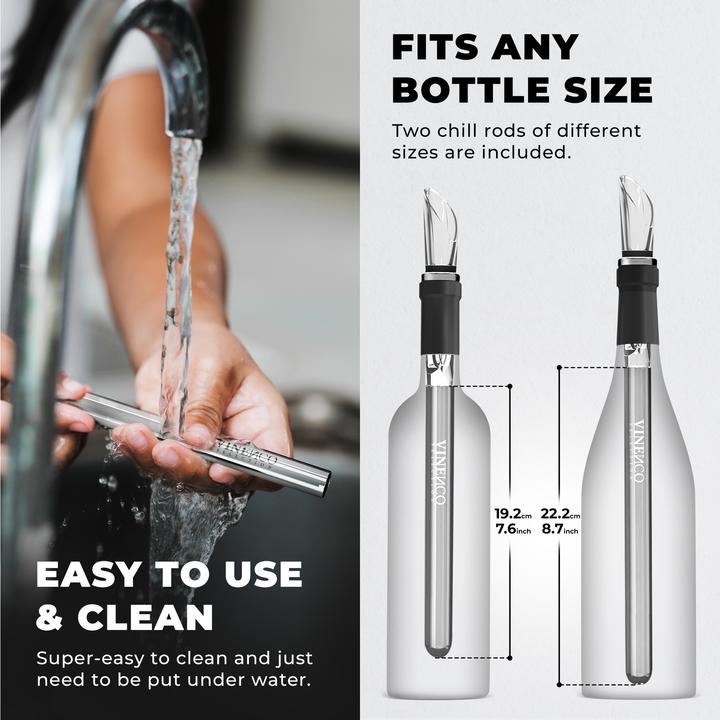 Actual product image Vinenco Weinkühler-Set mit 2 Kühlstäben (Wine aerator)